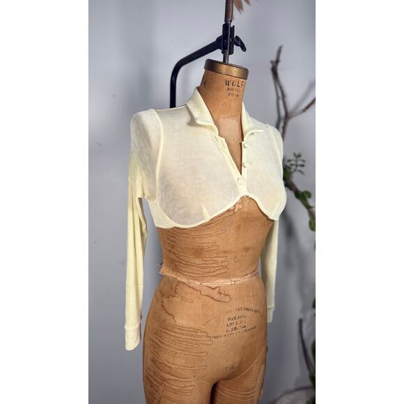 Mirror Palais Underwire Crop Top - White Corset-Inspired Bustier (XS) - Picture 3 of 10